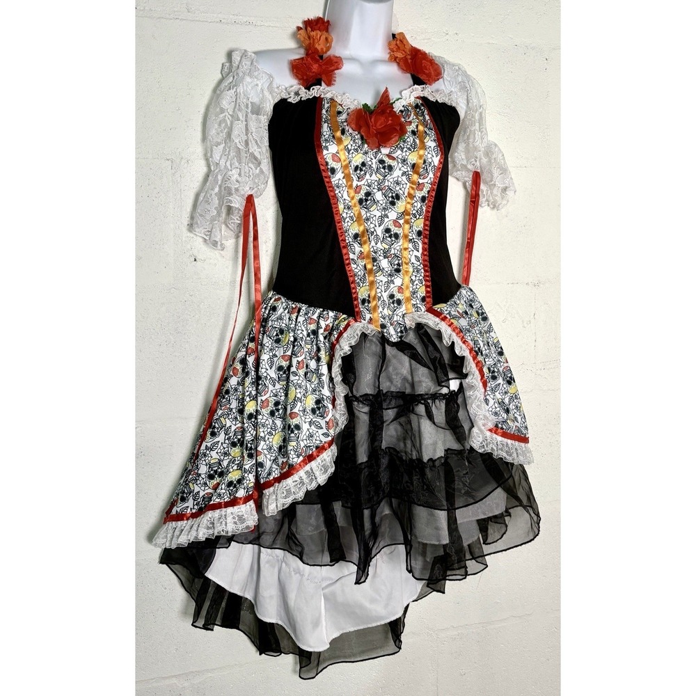Leg Avenue Sugar Skull Dress Senorita S/M Costume  Colorful